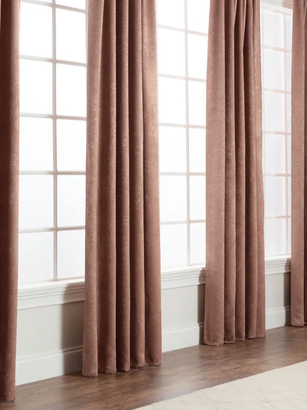 Chanasya Embossed Solid Textured Room Darkening Curtains: Beige 52 x 96
